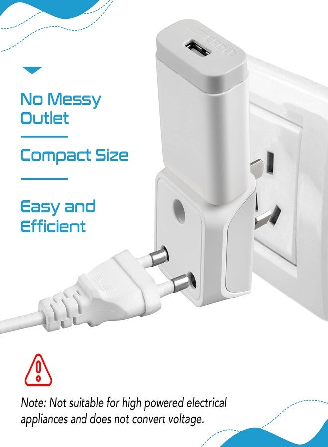 Ceptics India to Australia Plug Converter - 2 in 1 China, New Zealand Adapter - Type I - CE Certified - RoHS Compliant - White - 1 Pack - Lifetime Limited Warranty - Image 3
